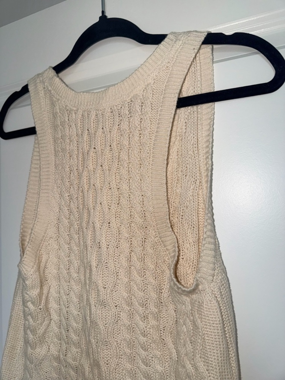 DYLAN Women’s Cable Knit V-Neck Ivory Tank Top size Medium - Picture 5 of 7